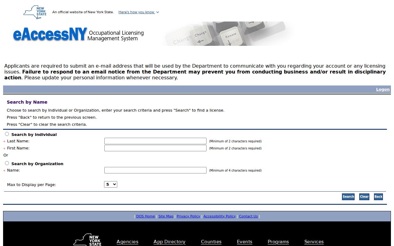 New Windsor residents directory eAccessNY license name search
