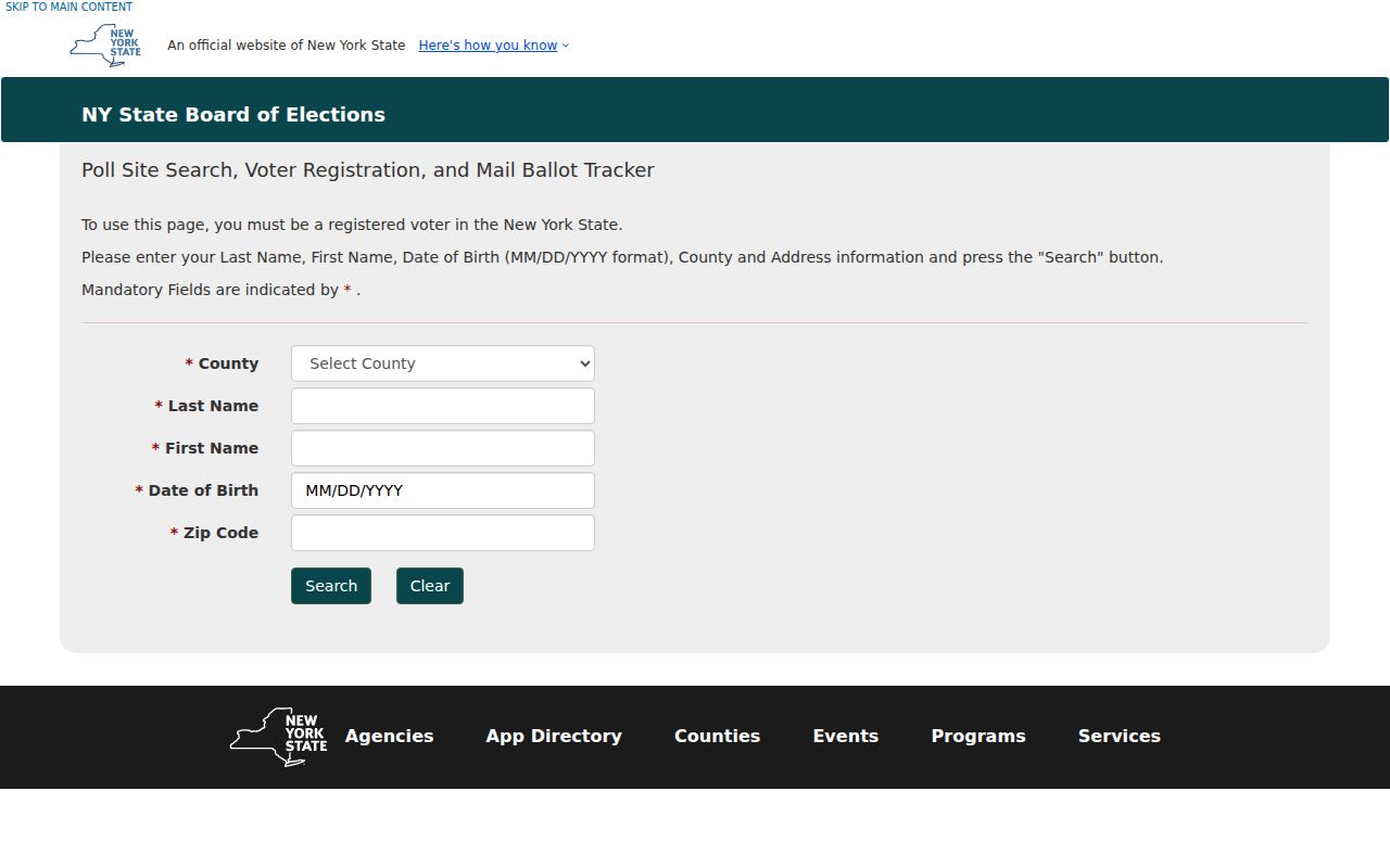 New Windsor residents directory New York voter lookup form