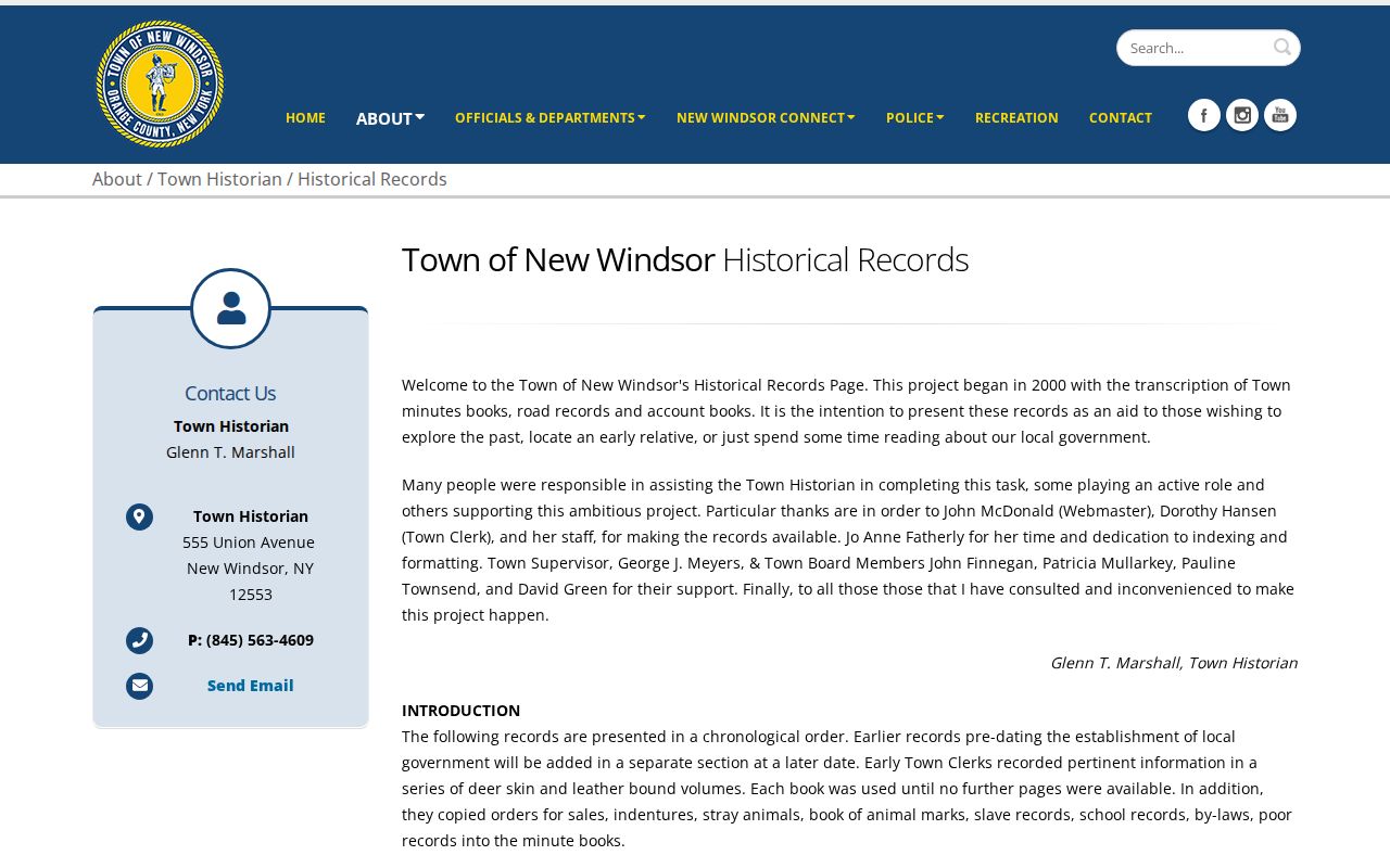 New Windsor previous residents Town Historian historical records