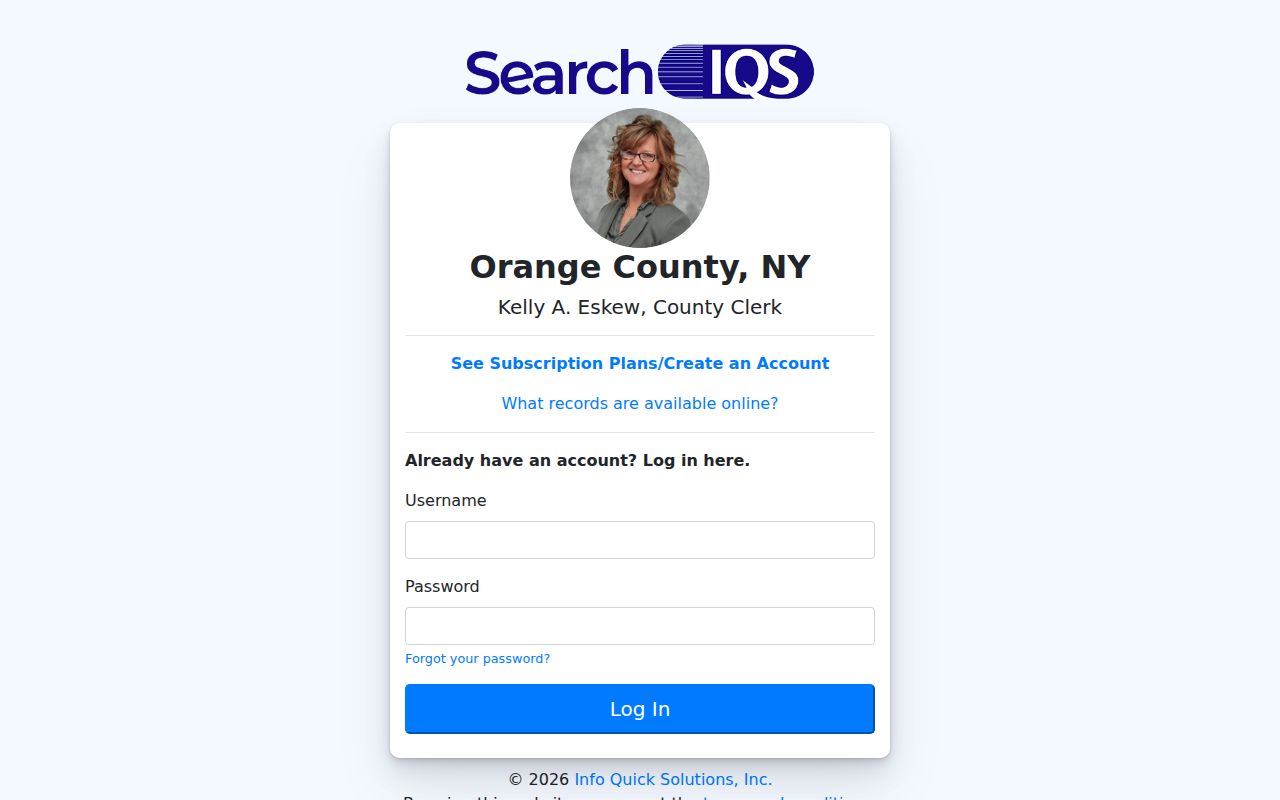 New Windsor street directory Orange County deed index SearchIQS access