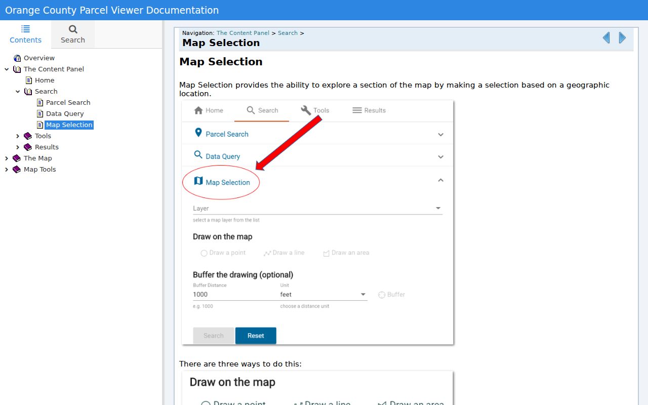 New Windsor street directory Orange GIS map selection buffer tools